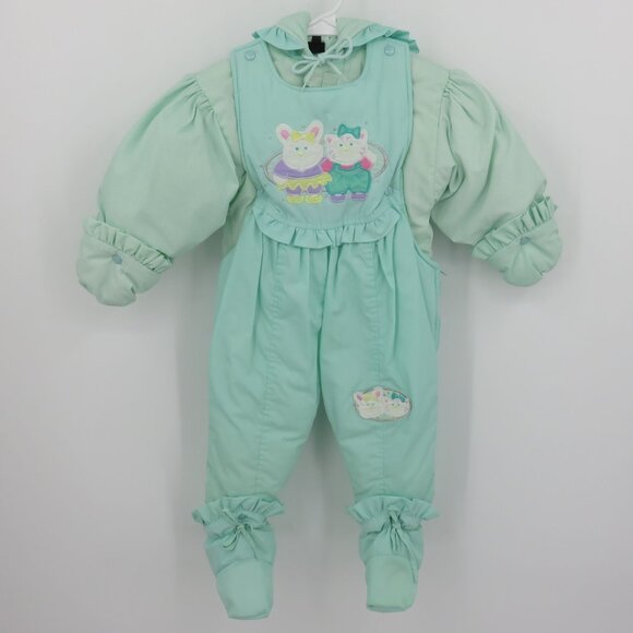 VTG Alpine Way 18M 18 Months Embroidered Bunny Cat One Piece Snow Suit Jumpsuit - Picture 15 of 15